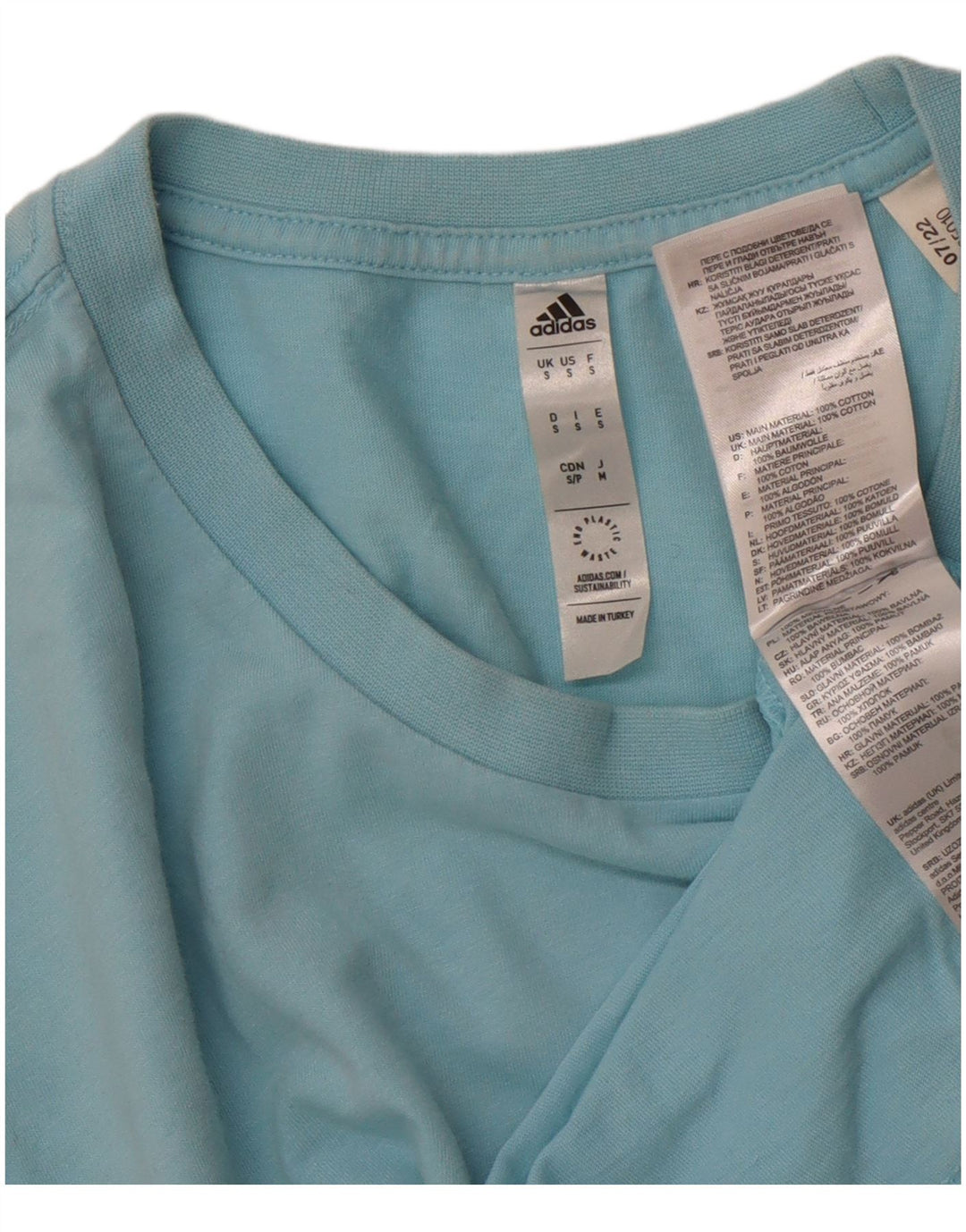 ADIDAS Herren Grafik T-Shirt Top Small Blau Baumwolle