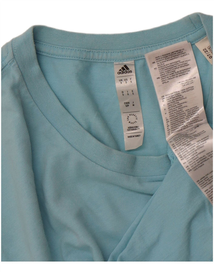 ADIDAS Herren Grafik T-Shirt Top Small Blau Baumwolle