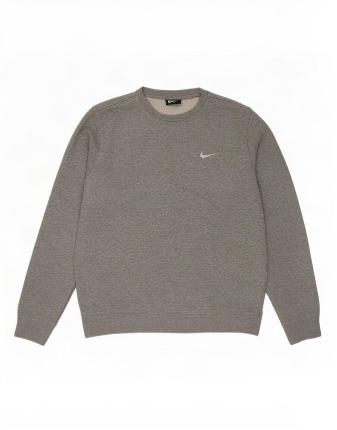 Nike Herren-Sweatshirt-Pullover aus mittelgrau gefleckter Baumwolle
