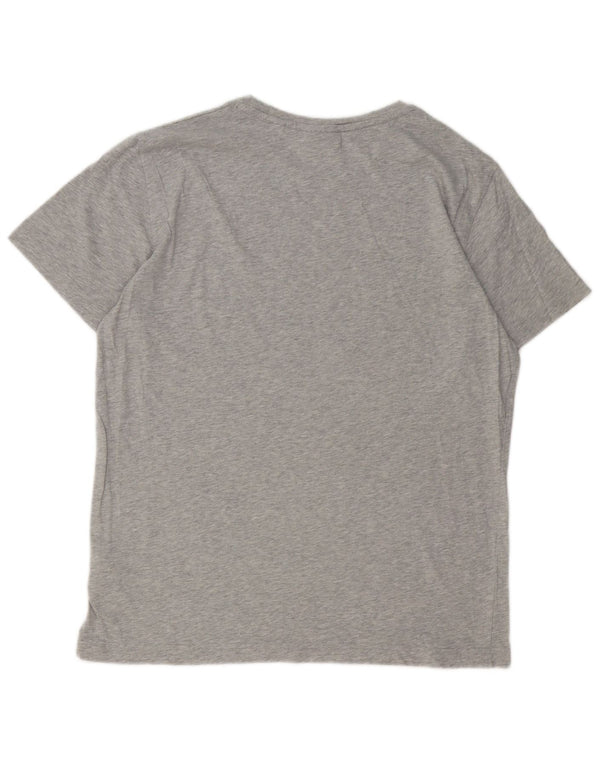 Gant Herren-T-Shirt mit Grafik, Größe L, aus grauer Baumwolle