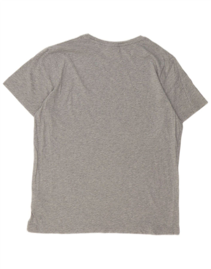 Gant Herren-T-Shirt mit Grafik, Größe L, aus grauer Baumwolle