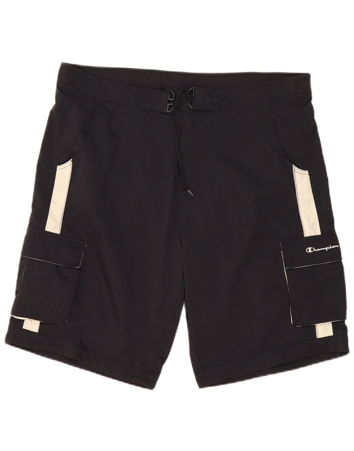 CHAMPION Mens Cargo Swimming Shorts XL  Black Colourblock Polyamide