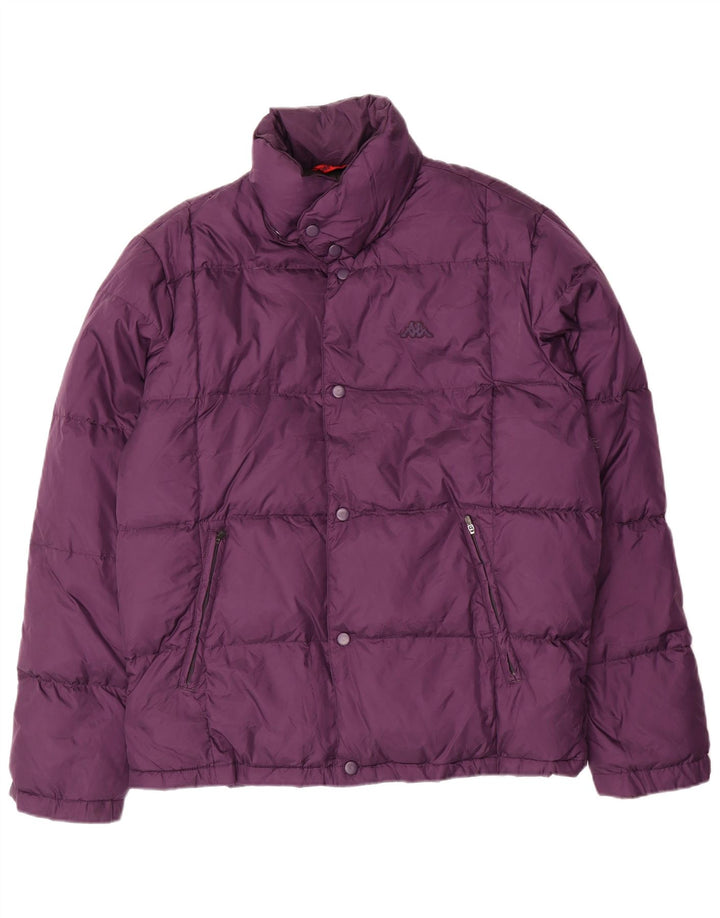 Kappa Herren Wattierte Jacke UK 38 Large Lila Nylon