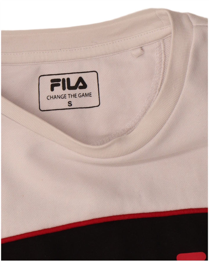 Fila Herren-Sweatshirt mit Grafik, Größe S, Weiß, Farbblock