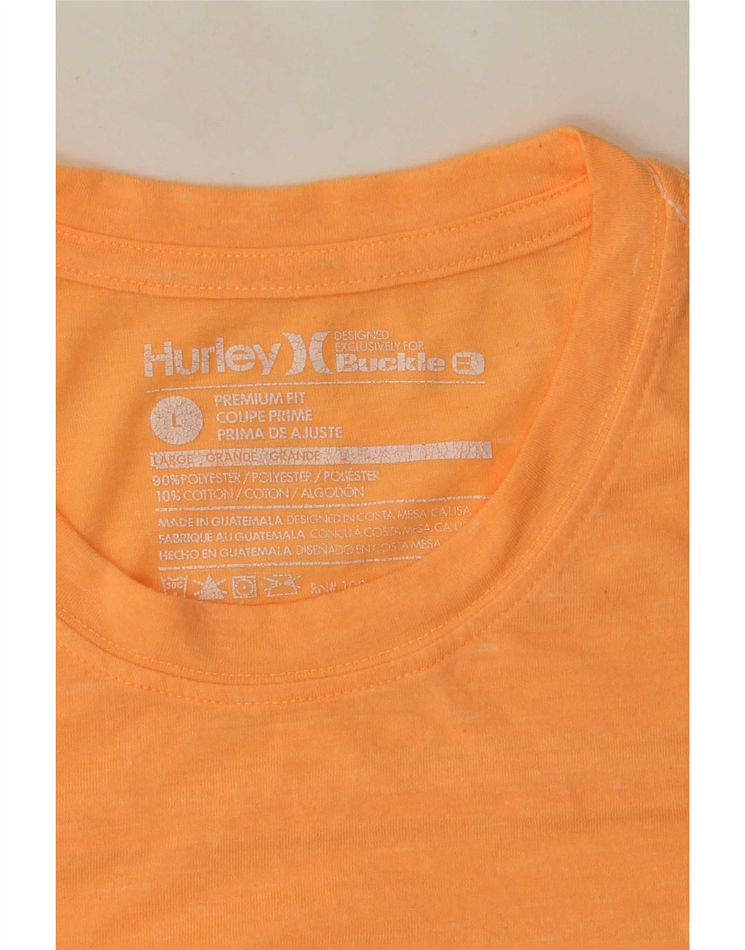 Hurley Premium Fit T-Shirt-Oberteil für Herren, groß, orangefarbenes Polyester