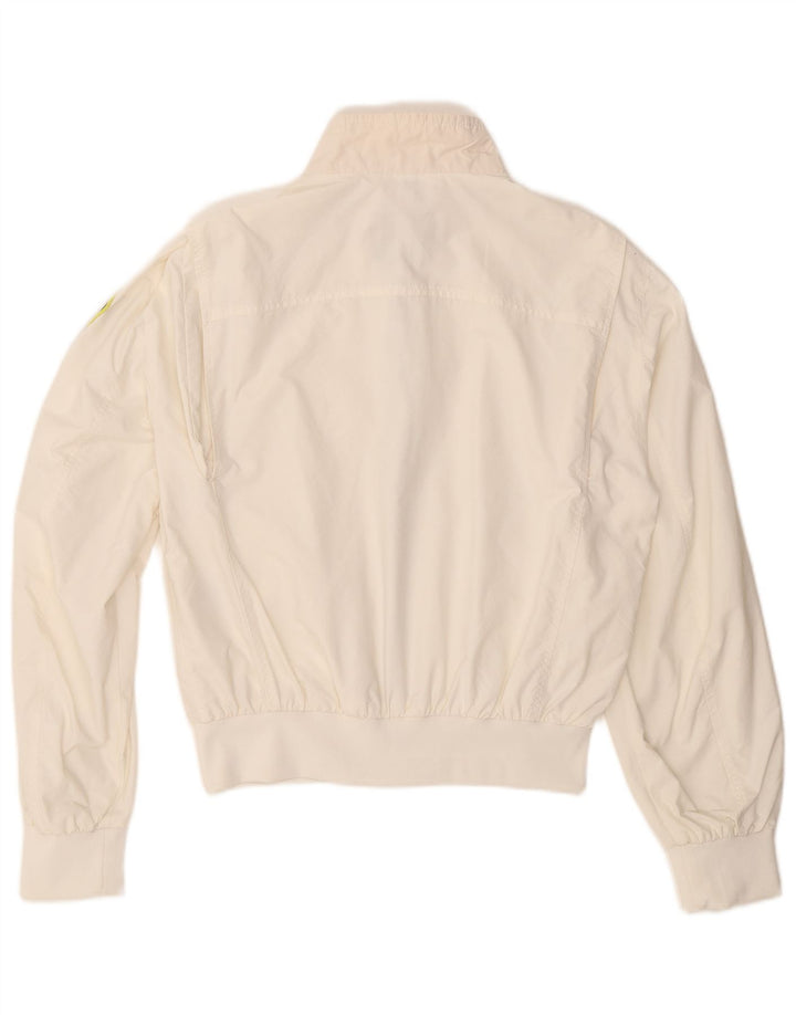 BLAUER Womens Bomber Jacket UK 14 Medium White Polyamide