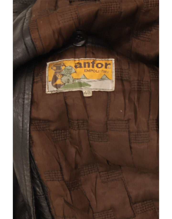 ANFOR Herren Lederjacke IT 48 Medium Schwarz