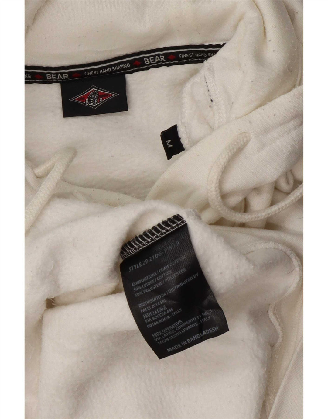 Bear Herren-Kapuzenpullover mit Grafik, mittelweiße Baumwolle