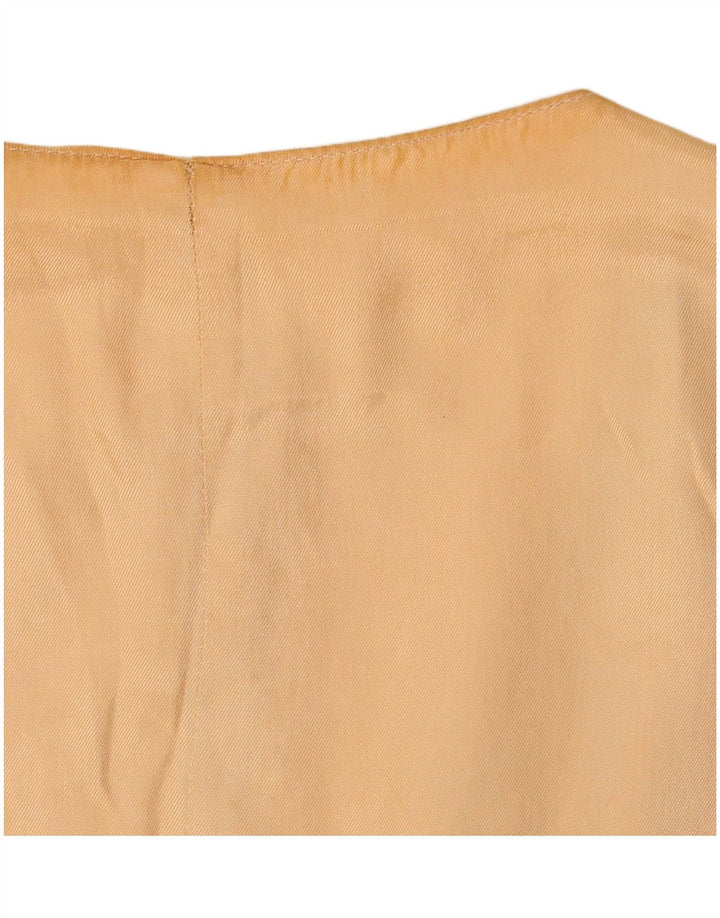 Vintage Damen Weste UK 18 XL Beige Geometrisch Polyester