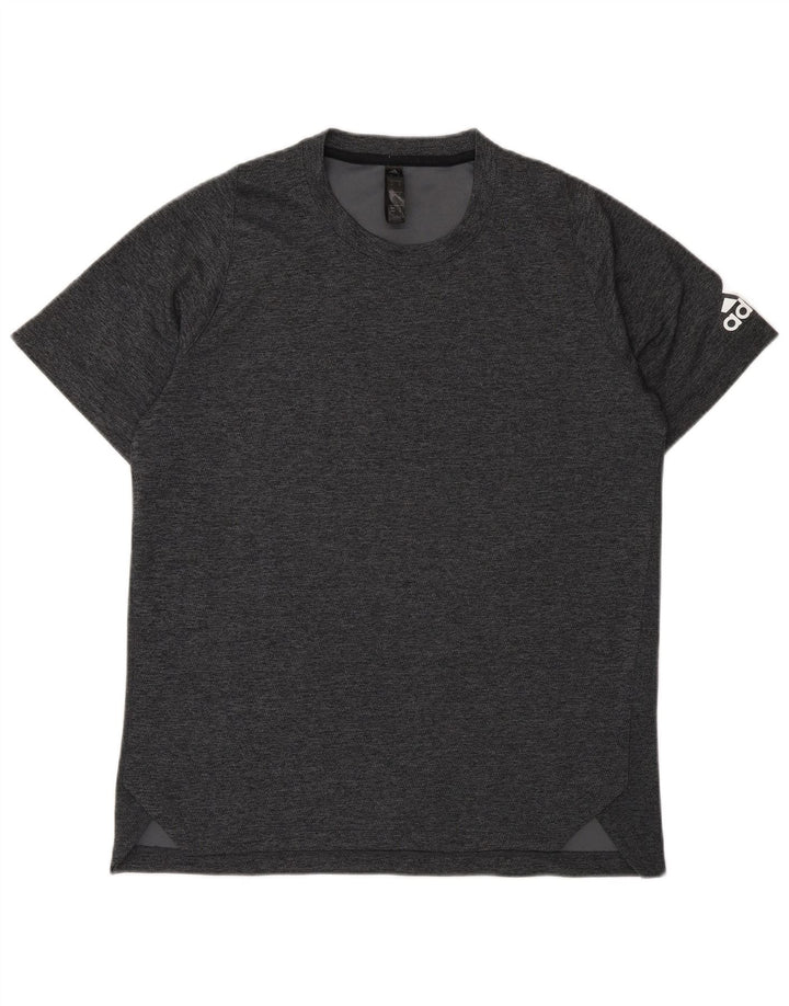 Adidas Herren Grafik-T-Shirt-Oberteil Mittelgrau meliertes Polyester