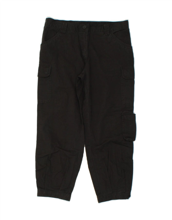 UNIVERS Womens Capri Cargo Trousers IT 42 Medium W28 L21 Black Cotton Vintage Univers and Second-Hand Univers from Messina Hembry 