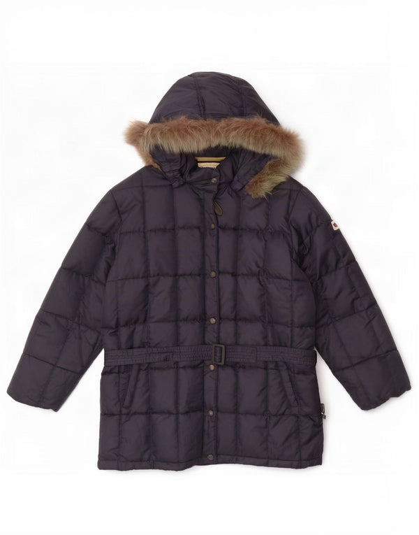 Think Pink – Übergroße gepolsterte Damenjacke mit Kapuze, UK 16, Large, Marineblau