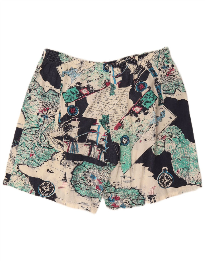Vintage Herren Badeshorts mit abstraktem Muster IT 54 XL Mehrfarbige Baumwolle