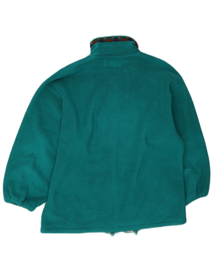 Vintage Herren Fleecejacke UK 40 Großes grünes geometrisches Polyester