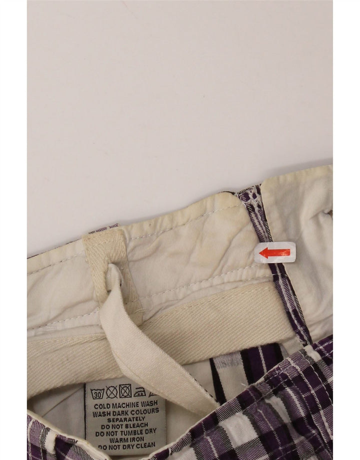 SUPERDRY Herren-Chinoshorts, Größe L, W36, lila kariert, Baumwolle