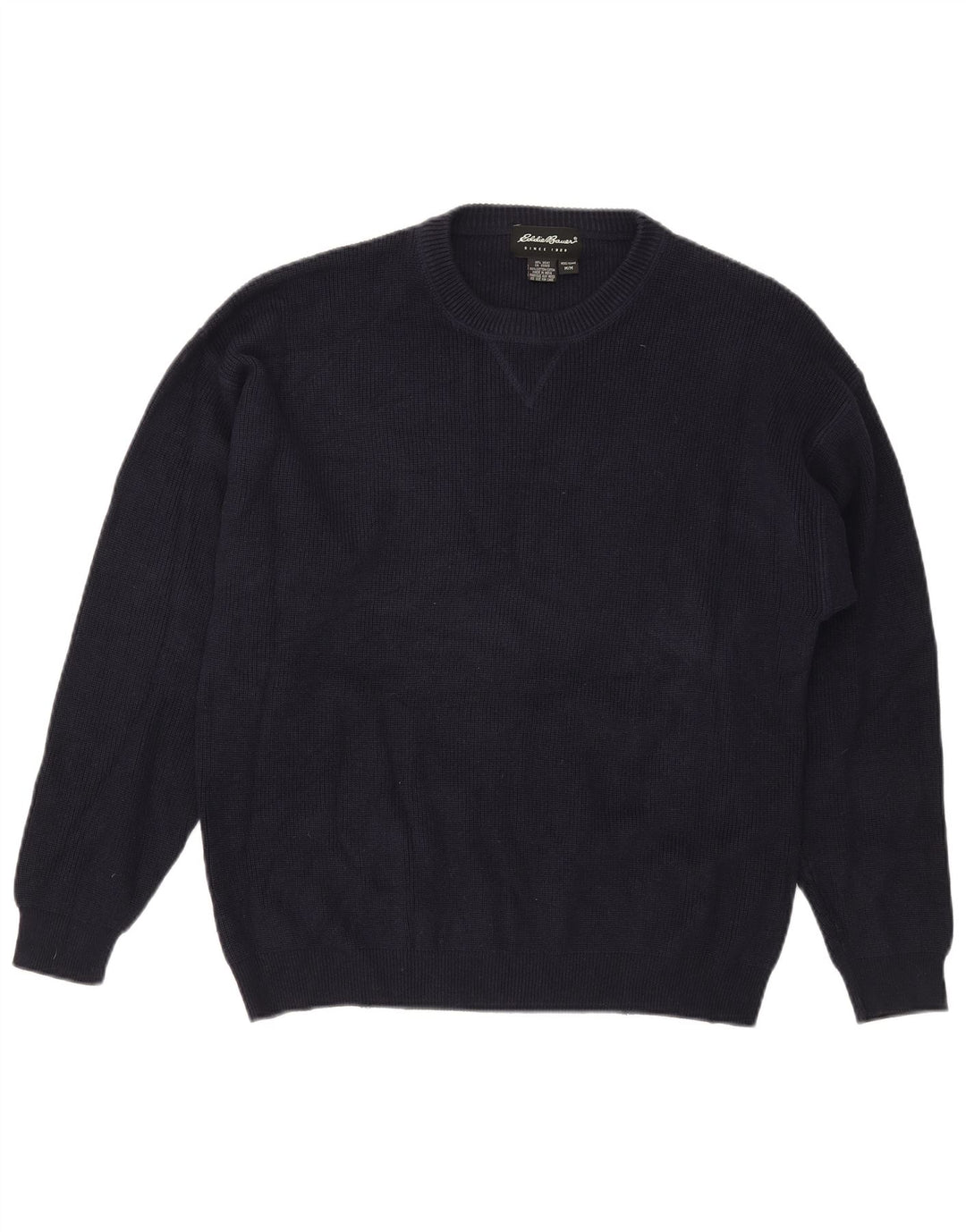 Eddie Bauer Herren-Pullover mit Rundhalsausschnitt, mittelmarineblaue Baumwolle