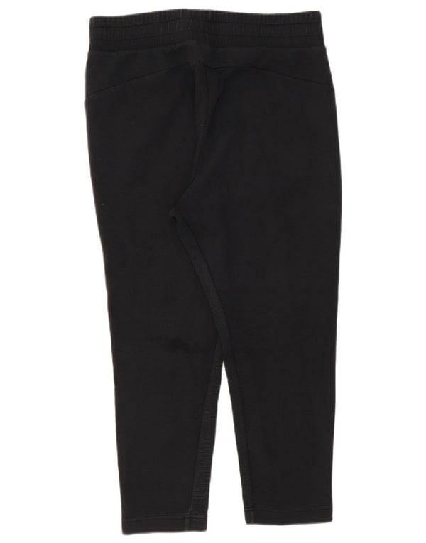 Puma Womens Crop Trainingsanzug Hose Jogger UK 14 große schwarze Baumwolle