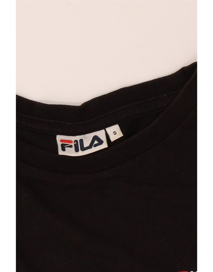 FILA Mens Graphic T-Shirt Top Small Black Cotton Vintage Fila and Second-Hand Fila from Messina Hembry 
