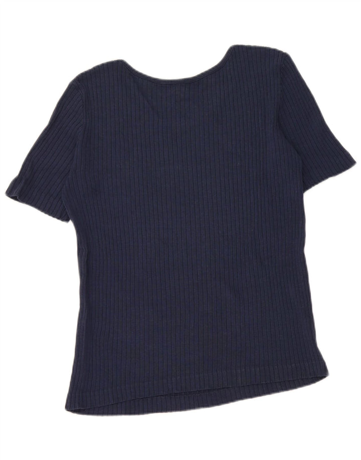 Benetton Damen T-Shirt Top UK 12 Medium Marineblau