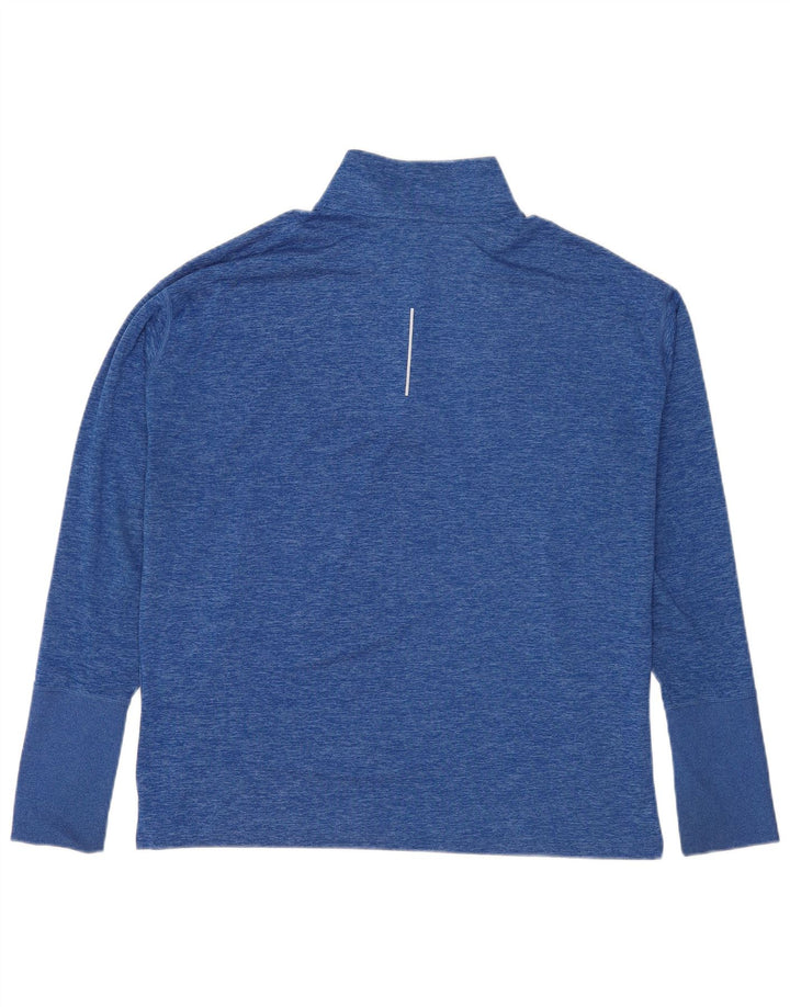 Nike Herren-Laufoberteil mit Reißverschluss und langem Ärmel, XL, blau geflecktes Polyester