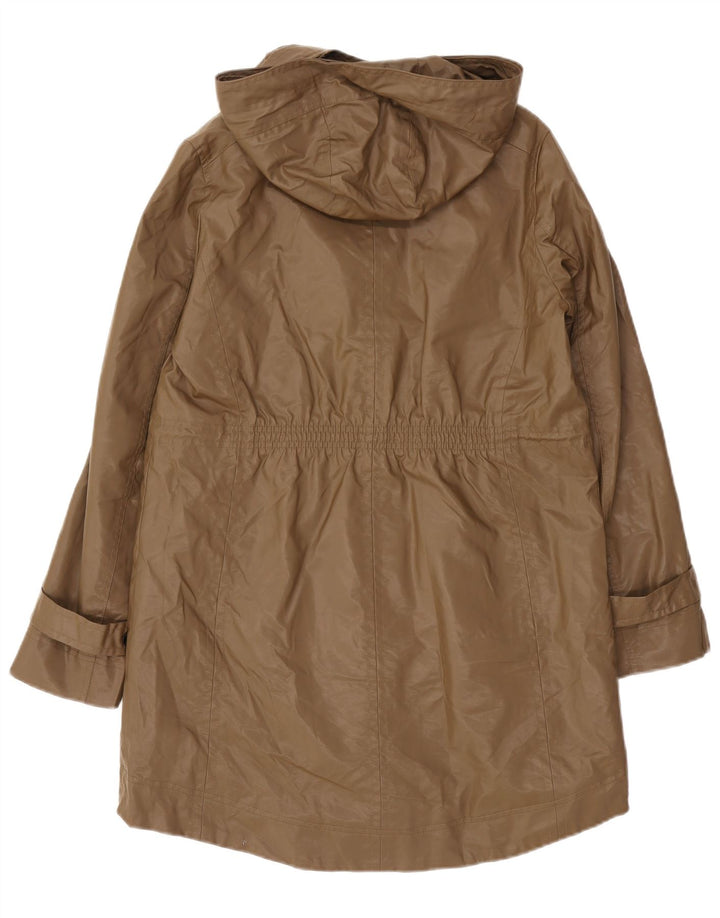 Massimo Dutti Damen-Regenmantel mit Kapuze, UK 14, Mittelbraun