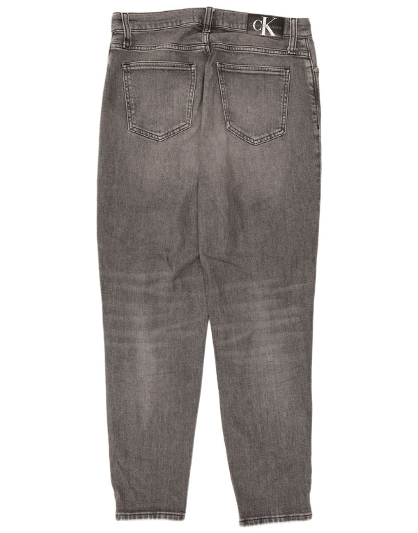 Calvin Klein Damen Mom High Rise Tapered Jeans W30 L28 Grau