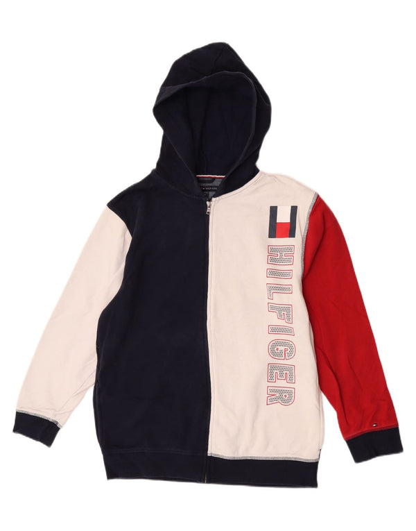 Tommy Hilfiger Jungen-Kapuzenpullover mit Reißverschluss, 15–16 Jahre, XL, mehrfarbig