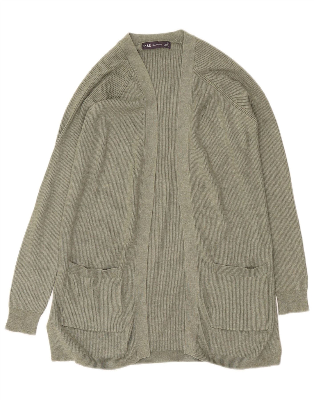 Marks & Spencer Offener Damen-Cardigan-Pullover UK 10 Small Grüne Viskose