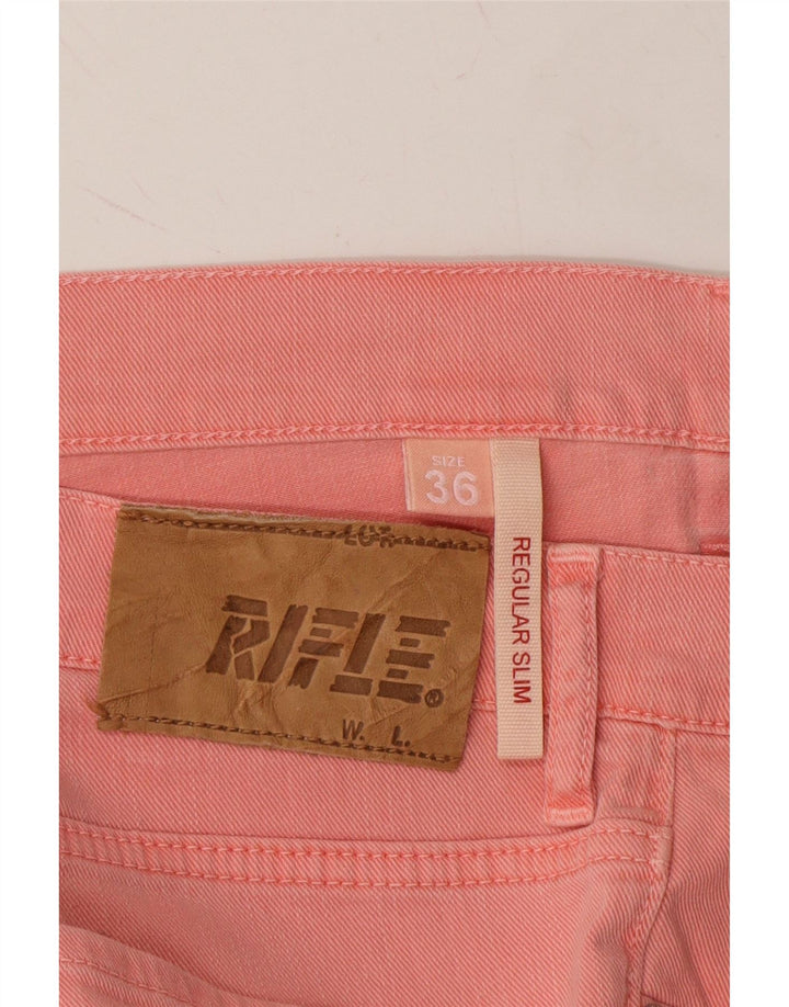 RIFLE Womens Regular Slim Jeans W36 L28 Pink Cotton Vintage Rifle and Second-Hand Rifle from Messina Hembry 