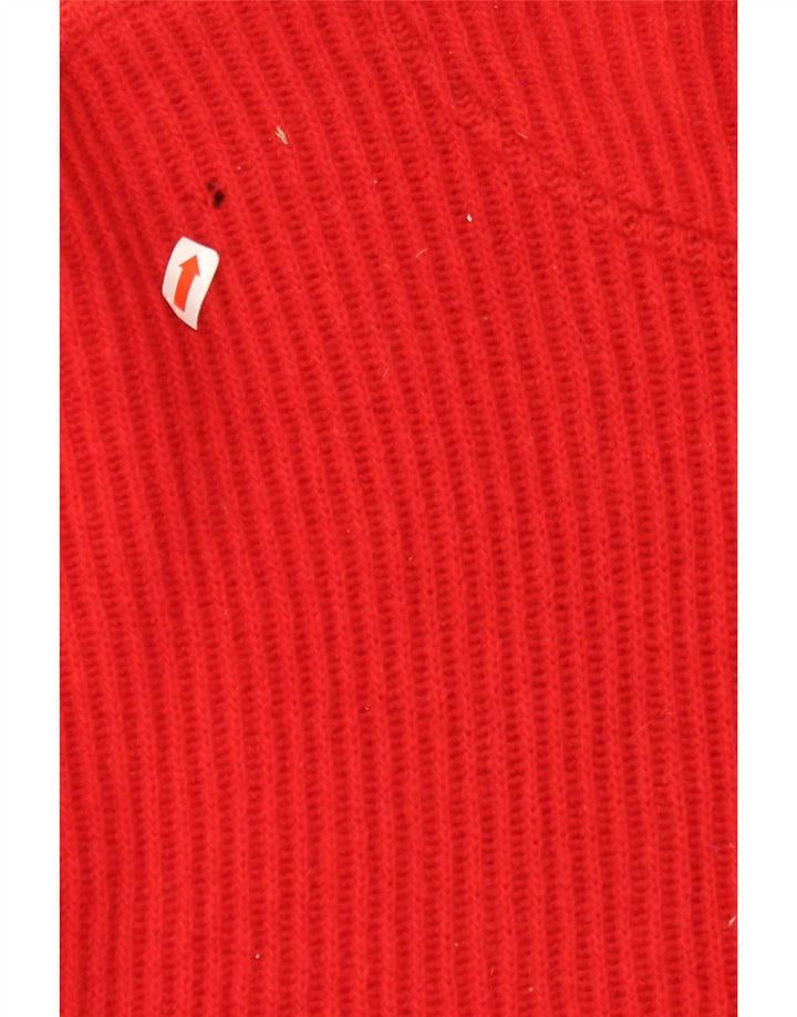 JC DE CASTELBAJAC Mens Iceberg Button Neck Jumper Sweater Large Red Wool Vintage JC De Castelbajac and Second-Hand JC De Castelbajac from Messina Hembry 