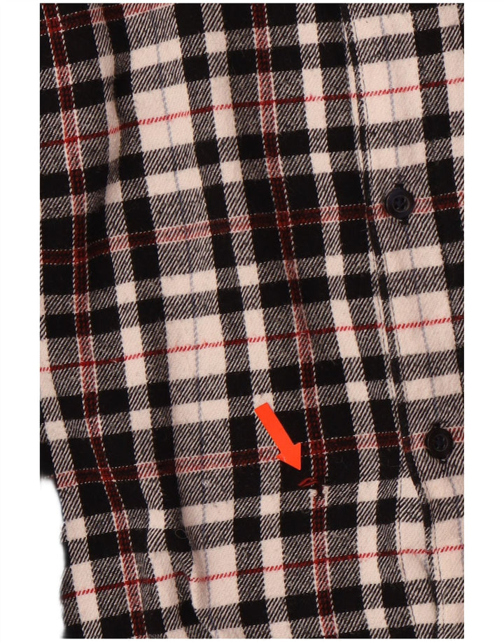 Jack Wills Herren kariertes Flanellhemd mit klassischer Passform XL, schwarz kariert, Baumwolle