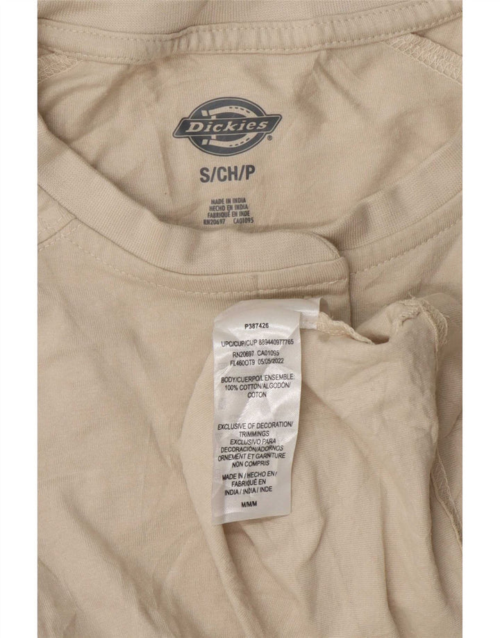Dickies Damen Top Langarm UK 10 Small Beige Baumwolle