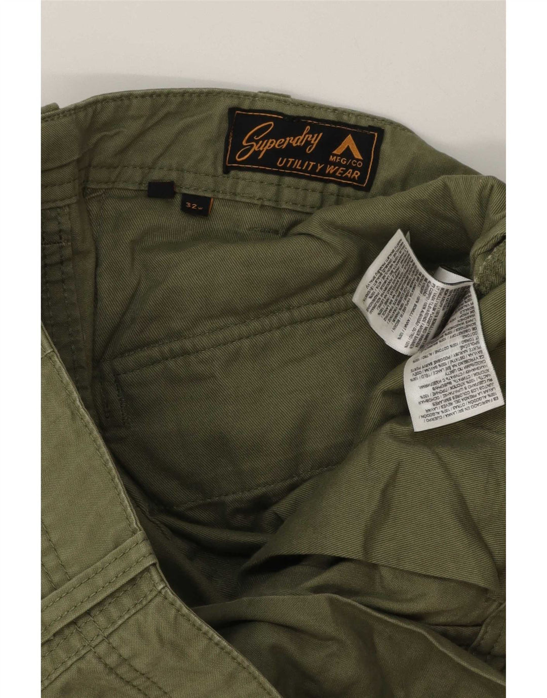 Superdry Herren Cargoshorts W32 mittelgrüne Baumwolle