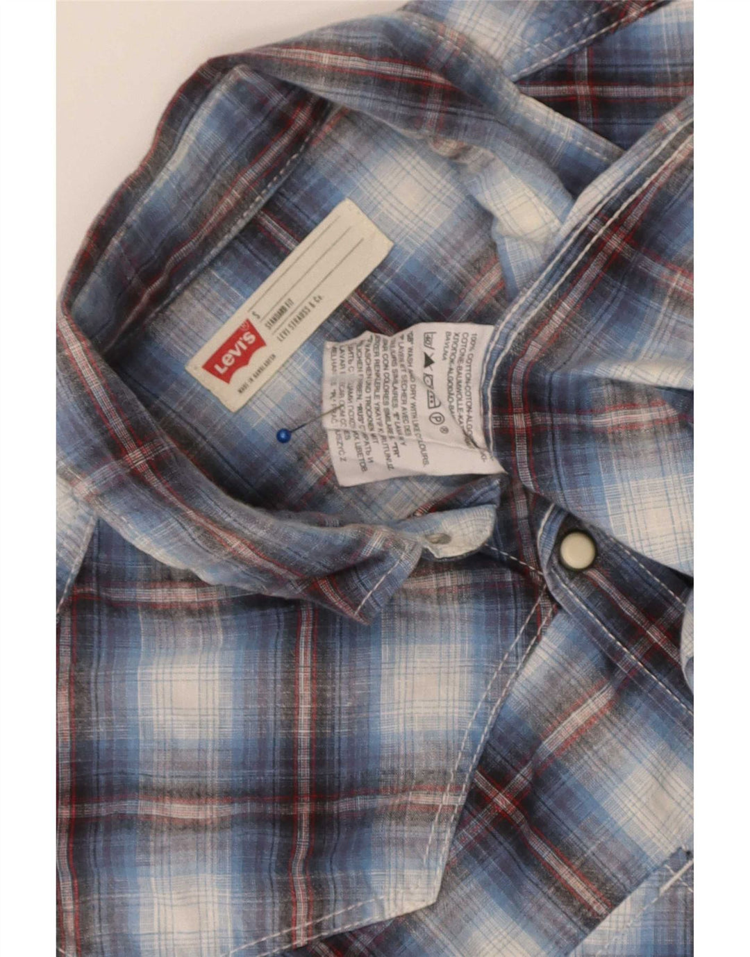 Levi's Herren-Hemd in Standard-Passform, klein, blau kariert, Baumwolle
