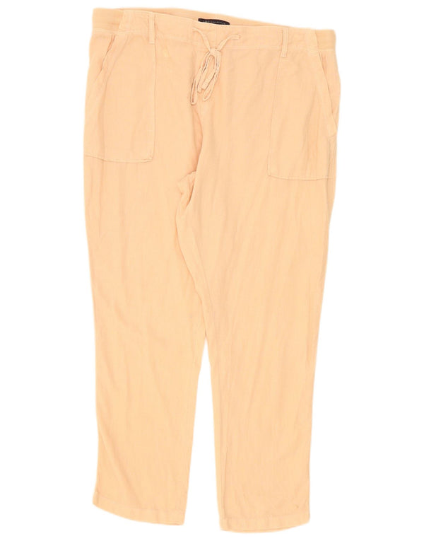 Marks & Spencer Damen Slim Casual Hose UK 16 Large W36 L28 Rosa Leinen