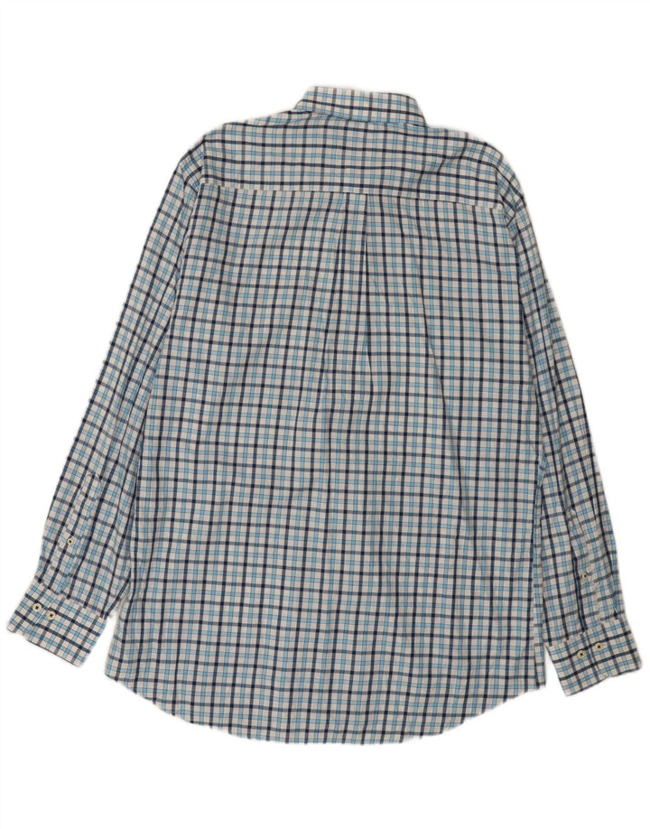Peter Millar Herrenhemd, groß, blau kariert, Baumwolle