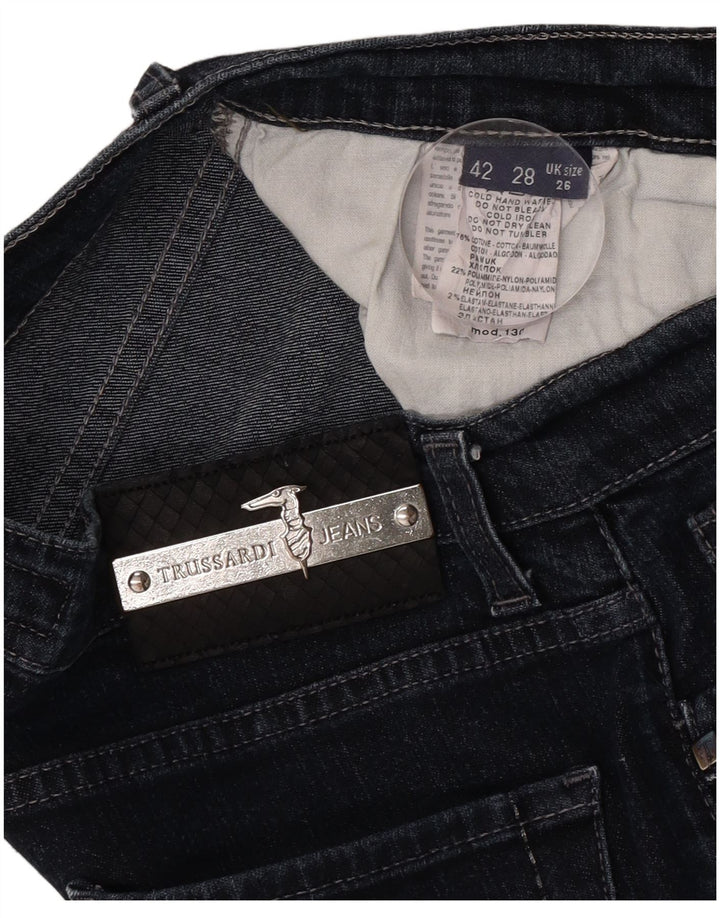 Trussardi Damen Straight Jeans W26 L30 Marineblaue Baumwolle