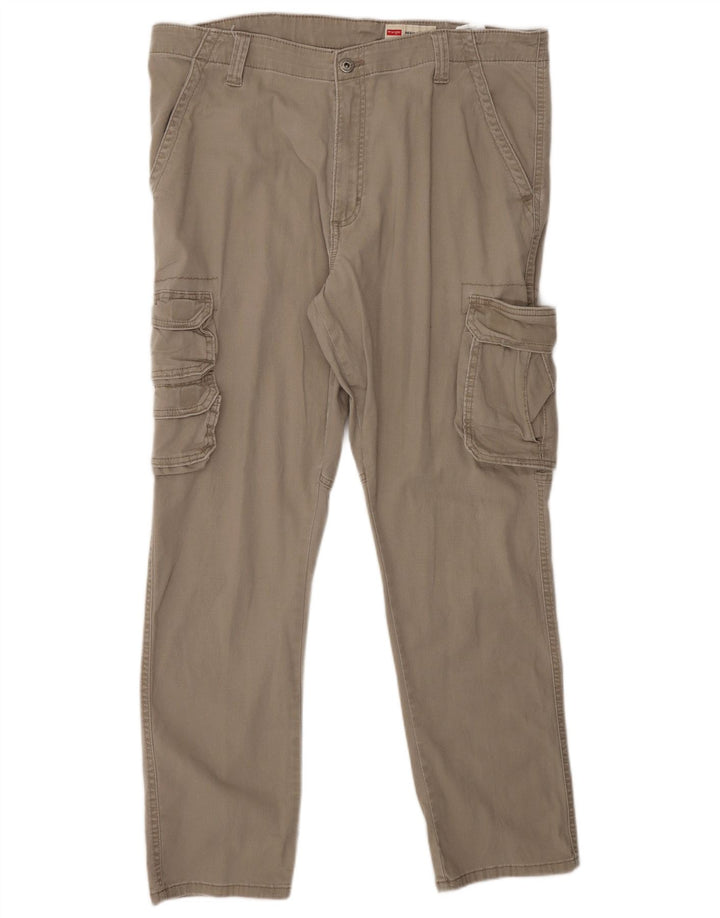 WRANGLER Herren-Cargohose mit normaler Passform, schmal zulaufend, W36 L30, graue Baumwolle
