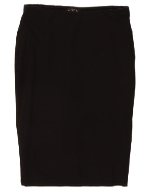 Zara Womens Pencil Skirt Medium W28 Black Cotton