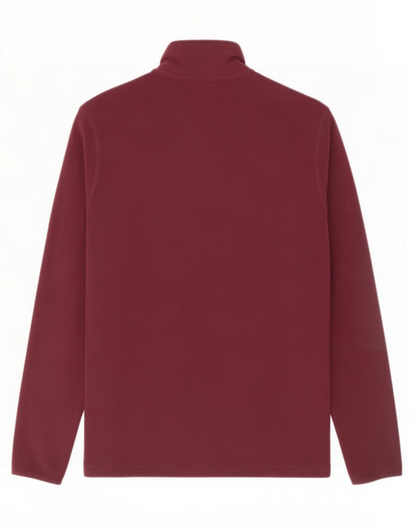 Champion Mens Zip Neck Fleece Jumper Small Burgundy Polyester