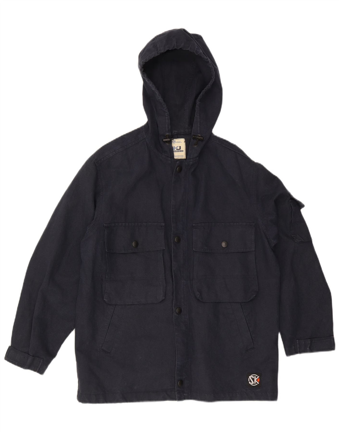 Vintage Herren-Utility-Jacke mit Kapuze, UK 38, mittleres Marineblau