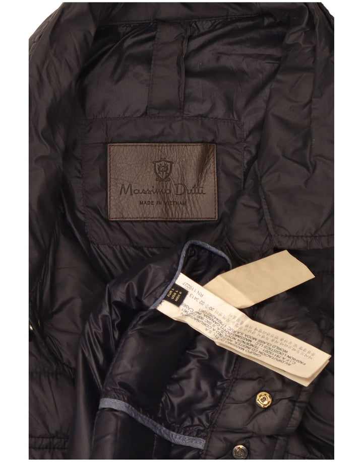 MASSIMO DUTTI Herren Wattierte Jacke UK 40 Large Schwarz Polyester