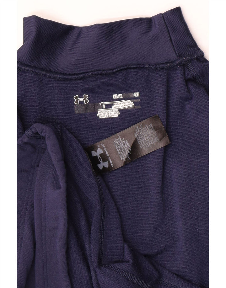 UNDER ARMOUR Mens Compression Top Long Sleeve Medium Navy Blue Polyester