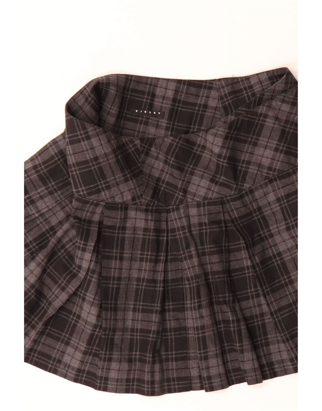 Sisley Damen Wickelminirock W30 Mittelgrau kariert