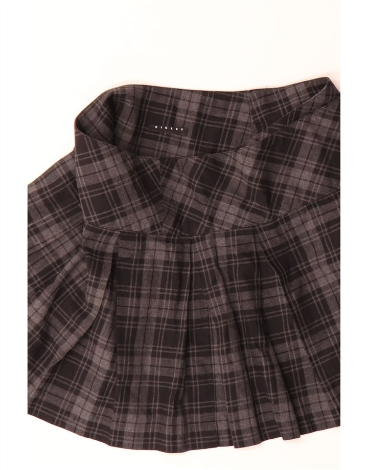 Sisley Damen Wickelminirock W30 Mittelgrau kariert