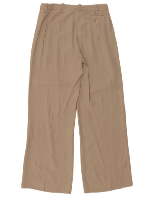 MAX & CO. Womens Wide Leg Casual Trousers UK 8 Small W26 L28 Beige Acetate