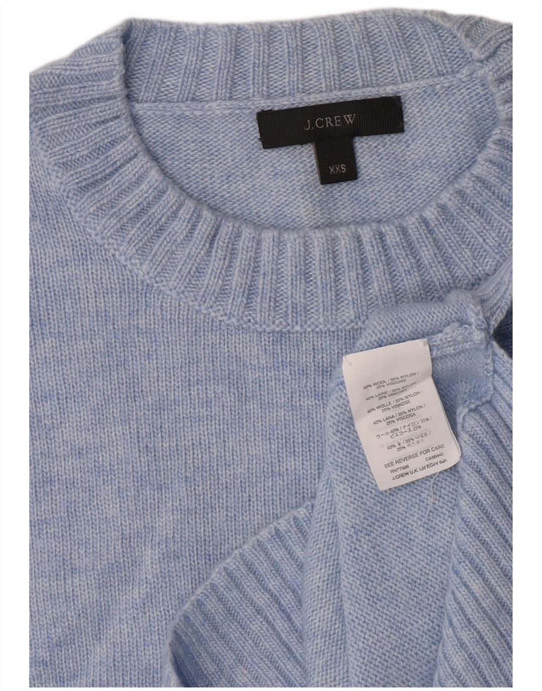 J. Crew Damen-Pullover mit Rundhalsausschnitt, UK 2 2XS, blaue Wolle