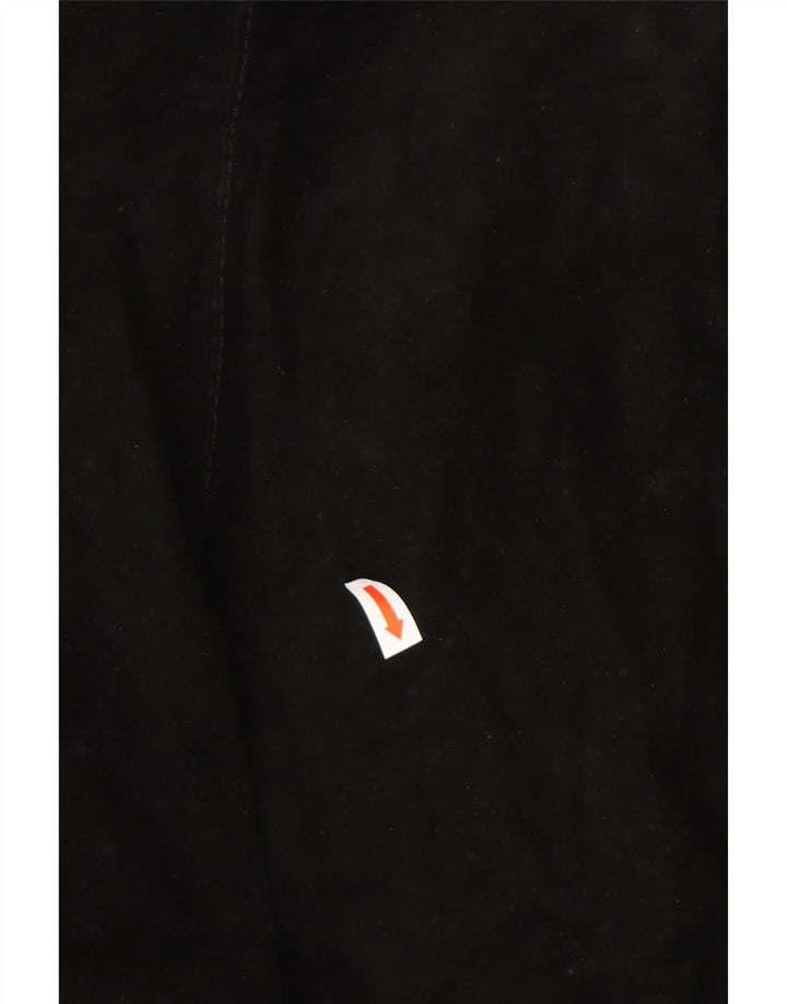 VINTAGE Damen Crop Wildlederjacke UK 10 Small Schwarz