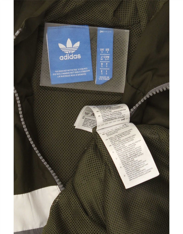 Adidas Herren-Trainingsanzug mit Kapuze, Jacke, klein, grau, Farbblock-Polyester
