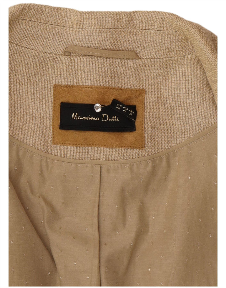 Massimo Dutti Damen 2-Knopf-Blazerjacke EU 42 Large Beige